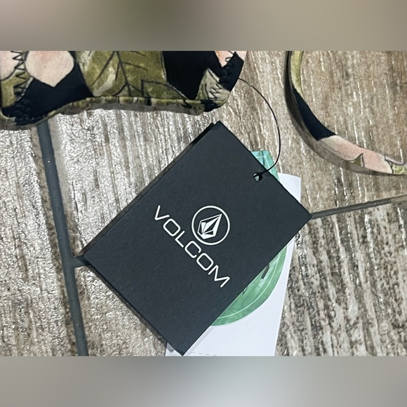 🌴🖤🏖️Volcom Girls' Swimsuit Two Piece Bikini Set Kids Sz 16 Tropical Print🌴🖤 - Picture 11 of 15